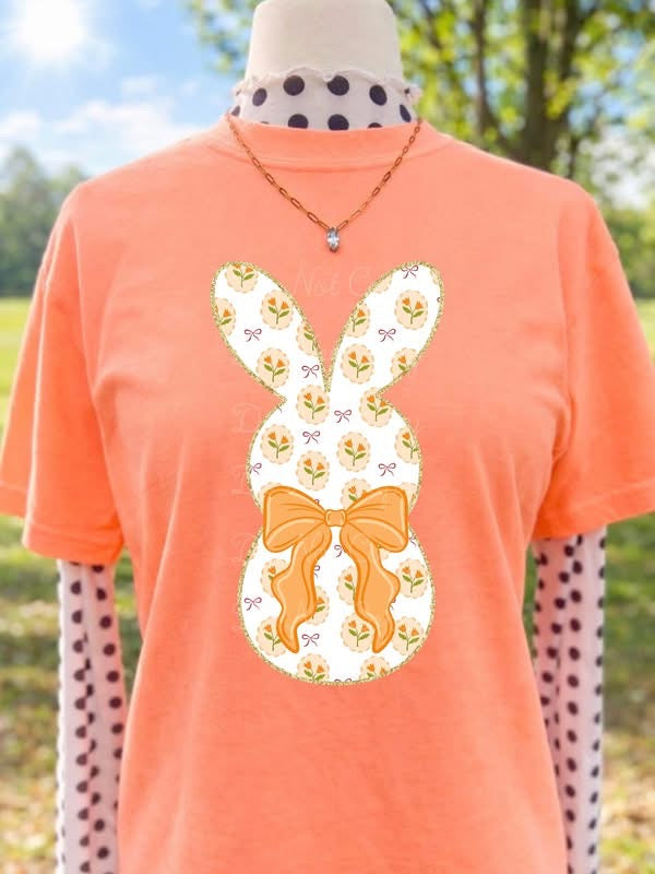 Orange Bunny DTF Graphics