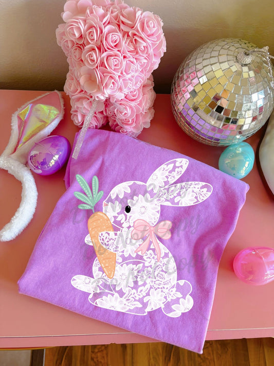 Lace Easter Bunny DTF Graphics