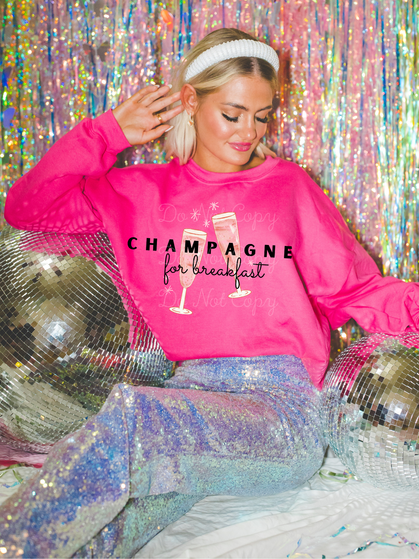 Champagne For Breakfast DTF Graphics