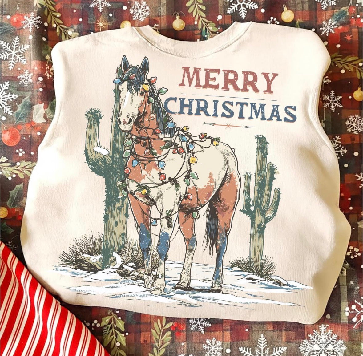 Merry Christmas Horse DTF Graphics