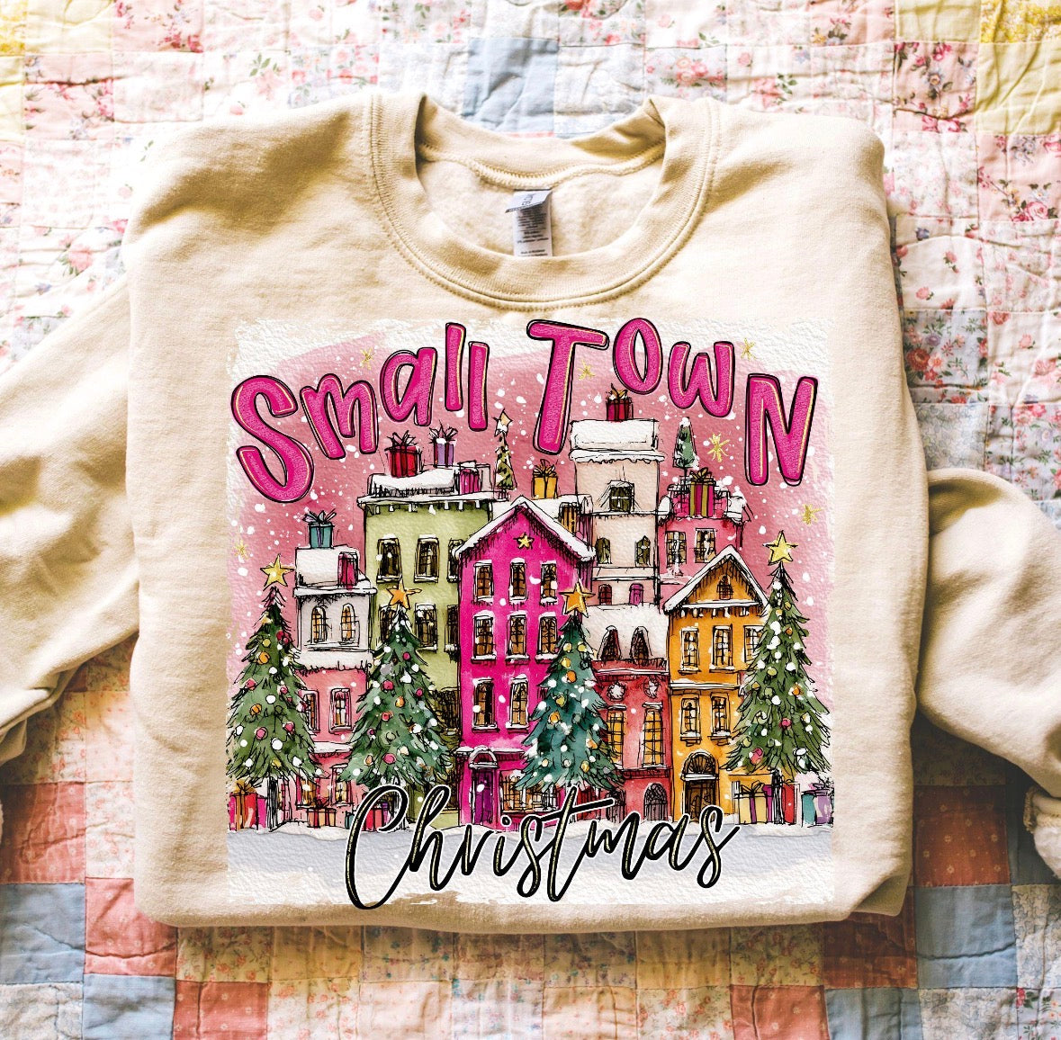 Small Town Christmas DTF Graphics