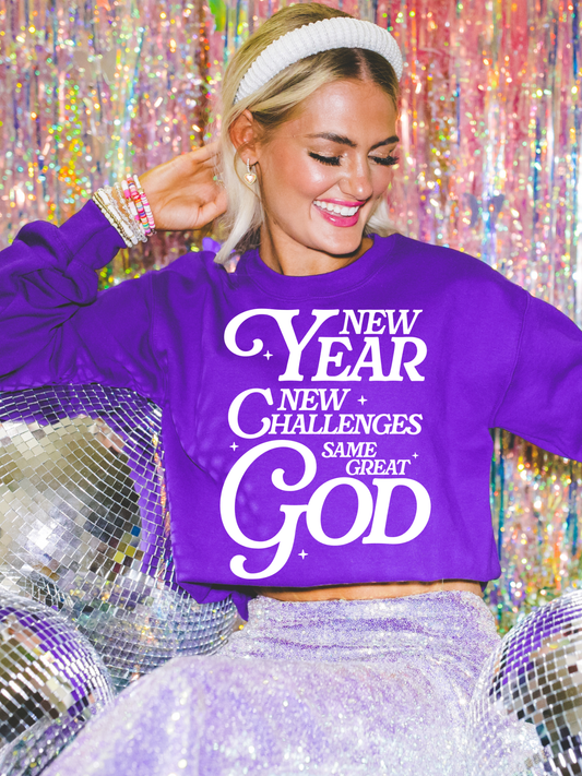 New Year New Challenges Same Great God DTF Graphics