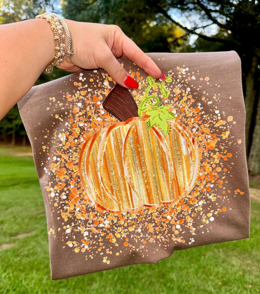 Orange Splatter Pumpkin DTF Graphics