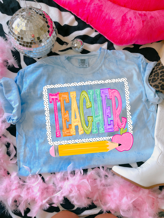 Teacher Color Blast DTF Graphics
