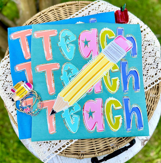Teach Pencil DTF Graphics