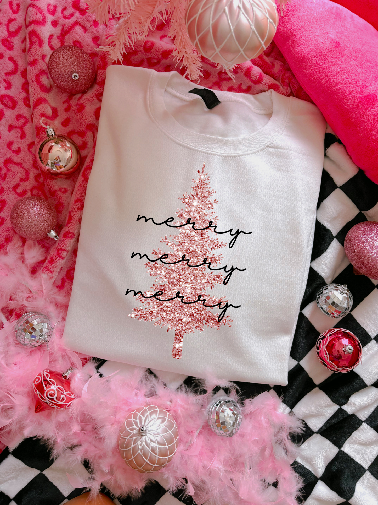 Merry Pink Tree DTF Graphics