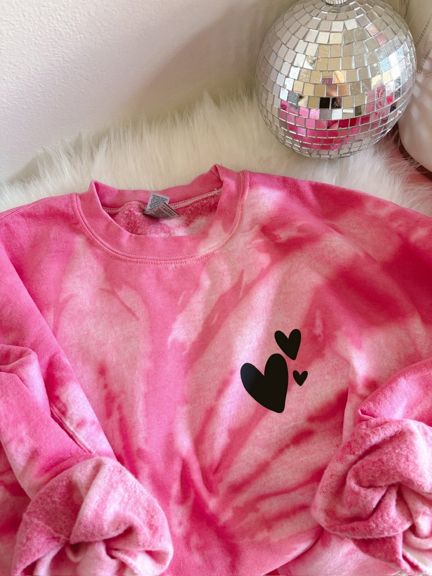 My Heart Is The Size Of My Ass Pink Gildan Tie Dye (front & back) DTF Graphics