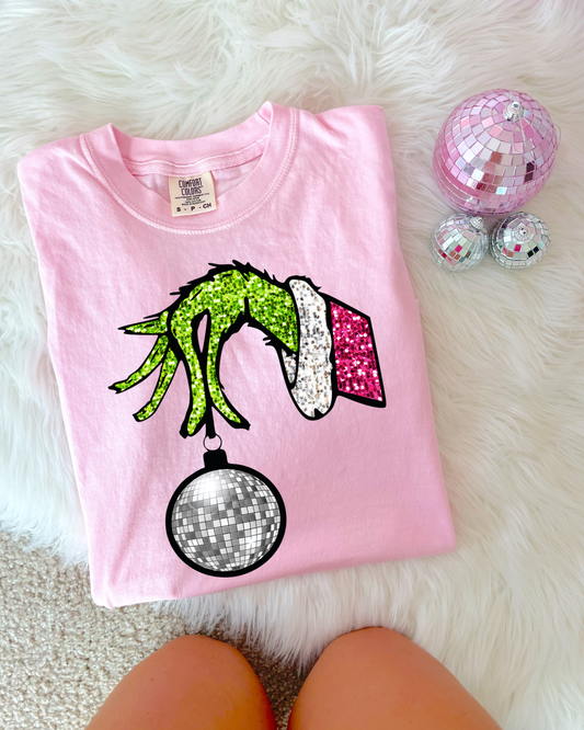 Disco Green Man Hand DTF Graphics