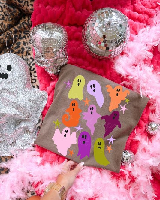 Colorful Ghosts DTF Graphics