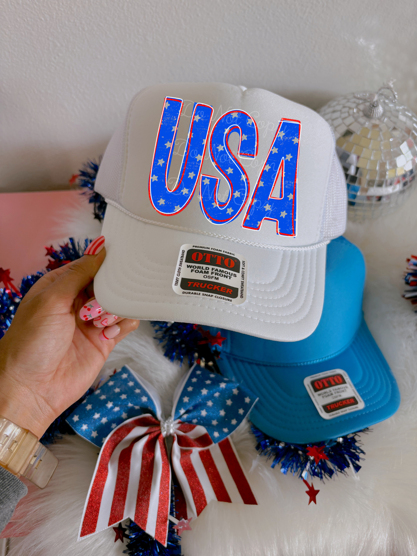 USA Stars DTF White Hat
