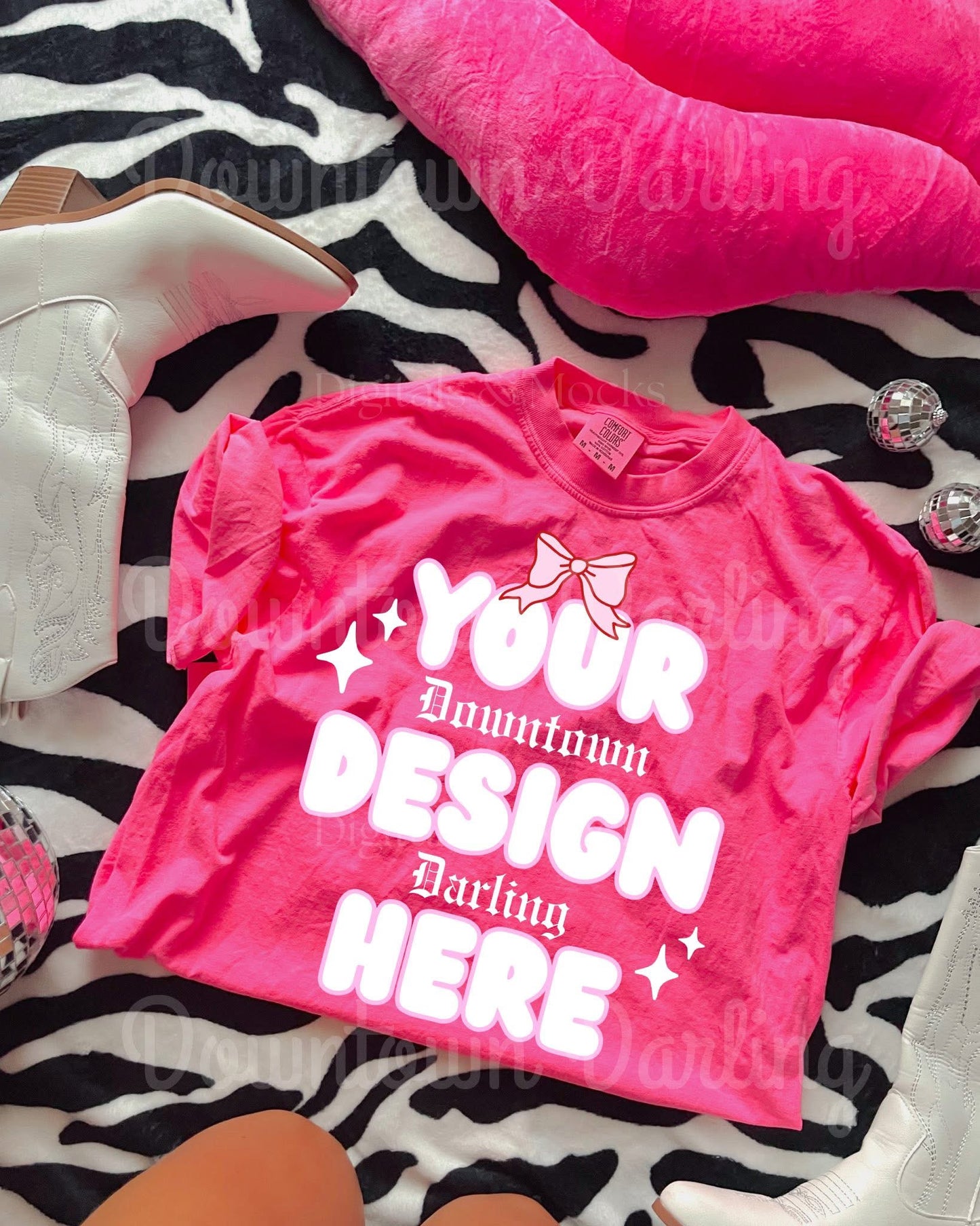 Neon Pink Comfort Color Mock-Up