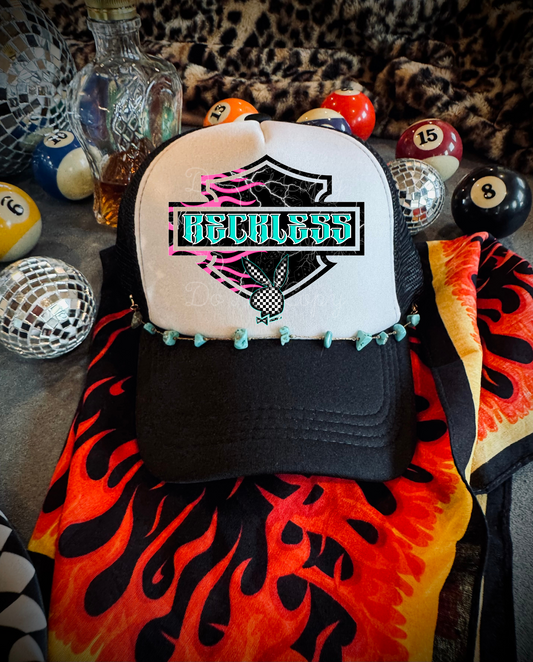 Reckless DTF Black + White Hat (TAT 15 BIZ DAYS)