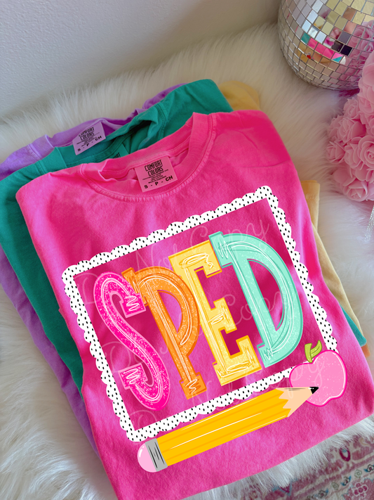 SPED Spotted Boarder & Pencil DTF Graphics