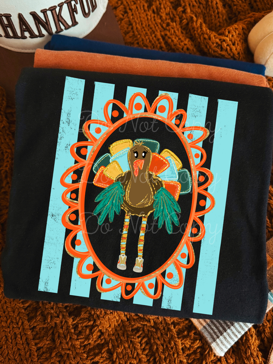 Colorful Turkey Stripes DTF Graphics