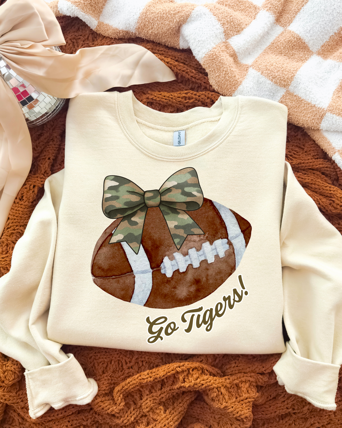Go Tigers Camo Football Mascot DTF Graphics