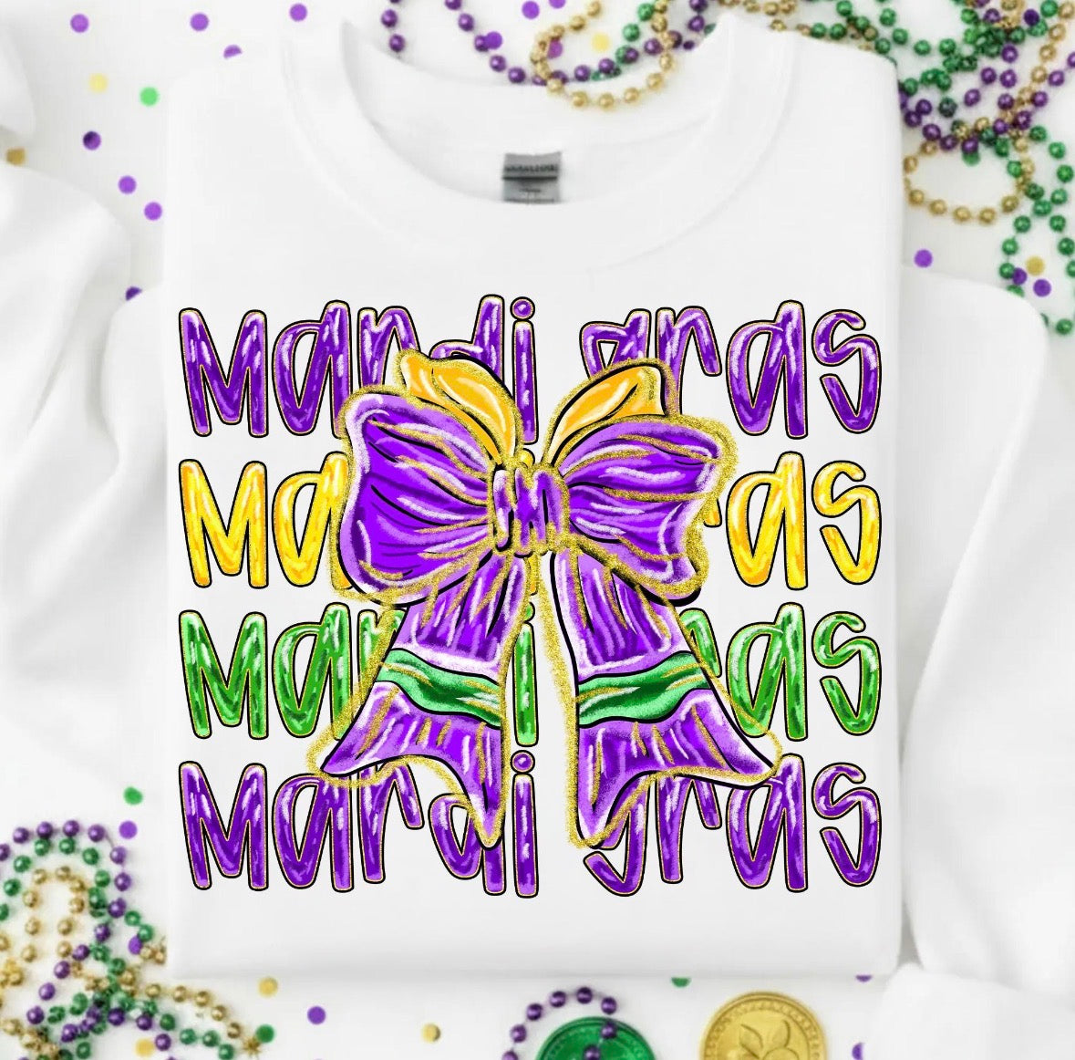 Mardi Gras Bow DTF Graphics