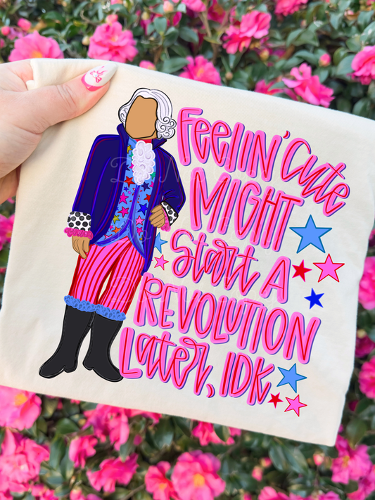 Feelin' Cute Might Start A Revolution Later DTF Graphics