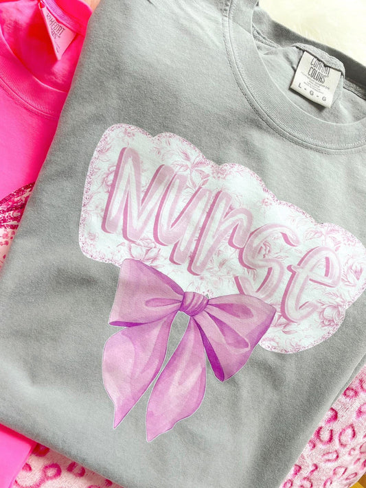 Purple Floral Cloud Nurse Coquette DTF Graphics