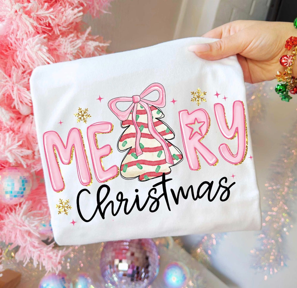 Merry Christmas Tree Cake DTF Graphics