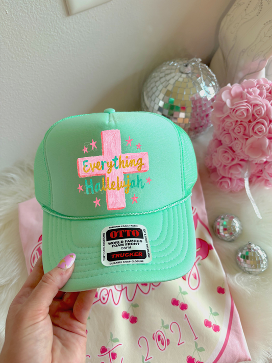 Everything Hallelujah DTF Mint Hat