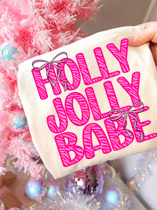 Holly Jolly Babe Zebra DTF Graphics