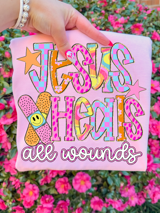 Jesus Heals All Wounds DTF Graphics