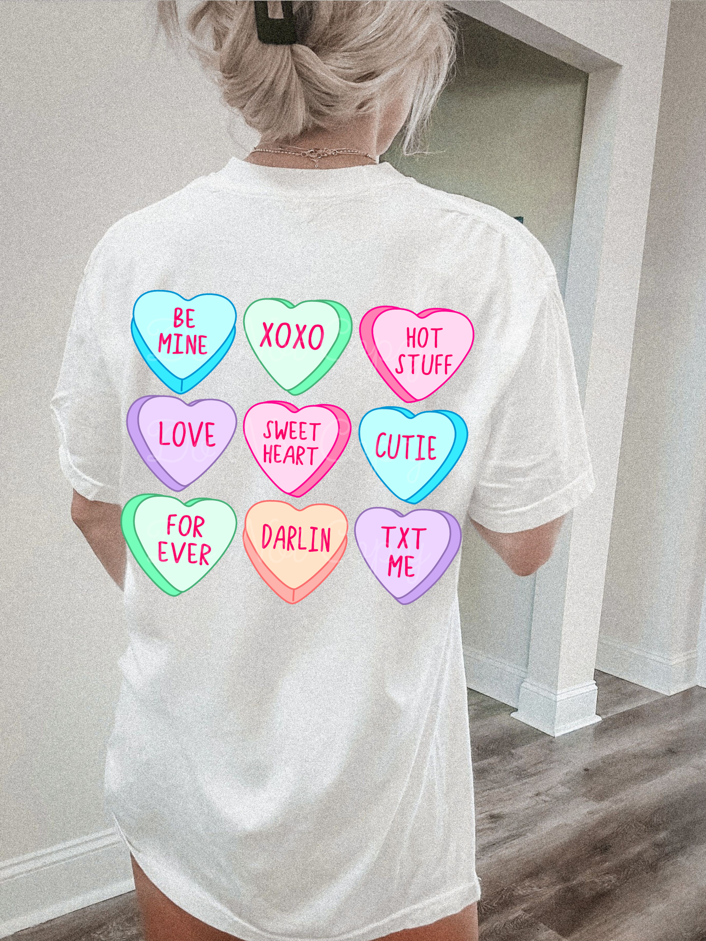 Candy Hearts (on back) DTF Graphics