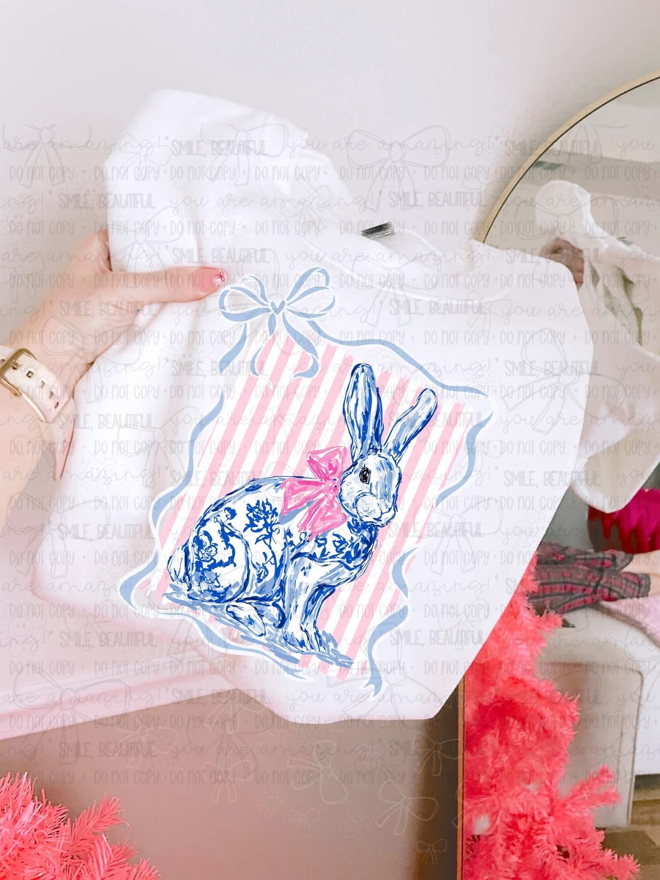 Floral Easter Bunny DTF Graphics