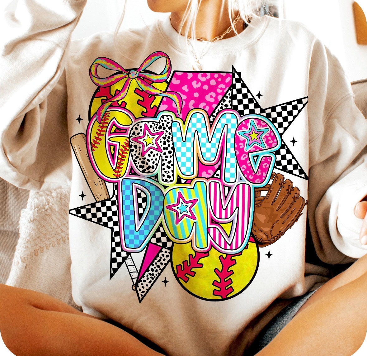 Softball Game Day DTF Graphics