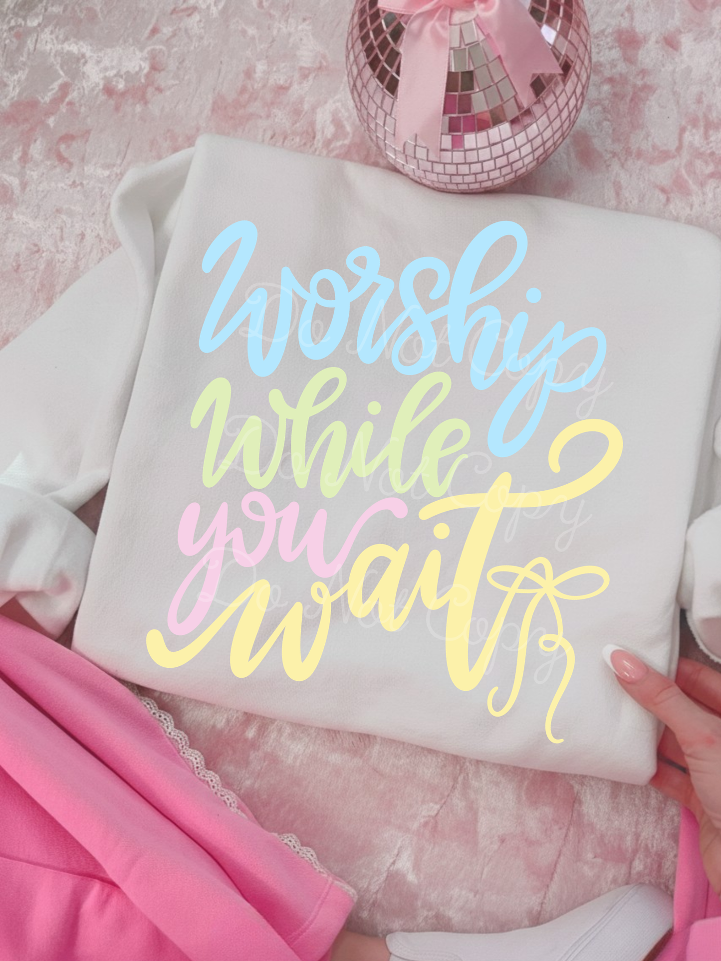 Worship While You Wait DTF Graphics