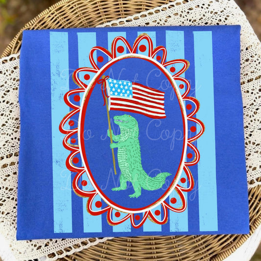 Flag Gator DTF Graphics