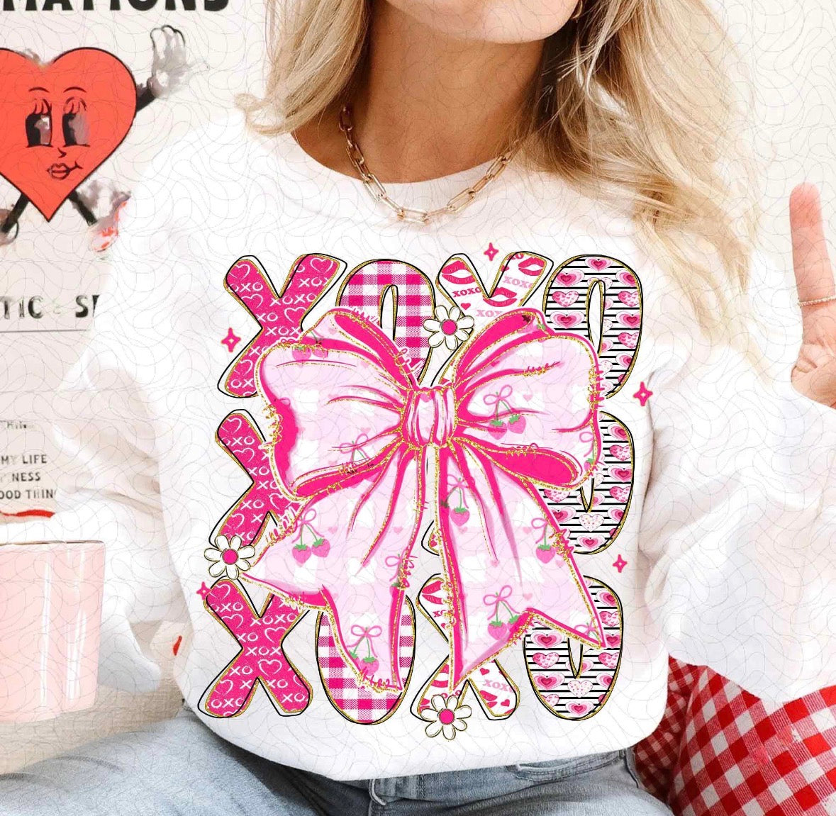XOXO Bow DTF Graphics