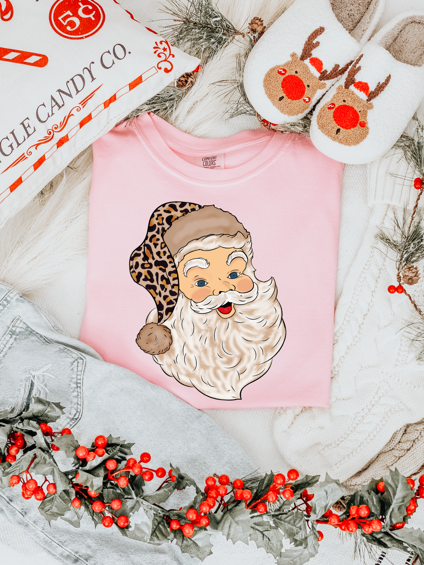 Leopard Santa DTF Graphics