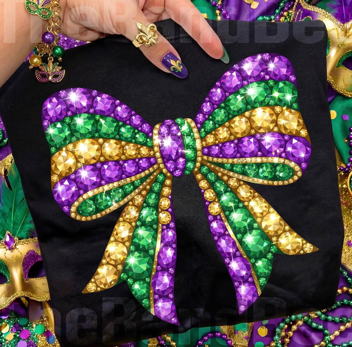 Mardi Gras Bow DTF Graphics