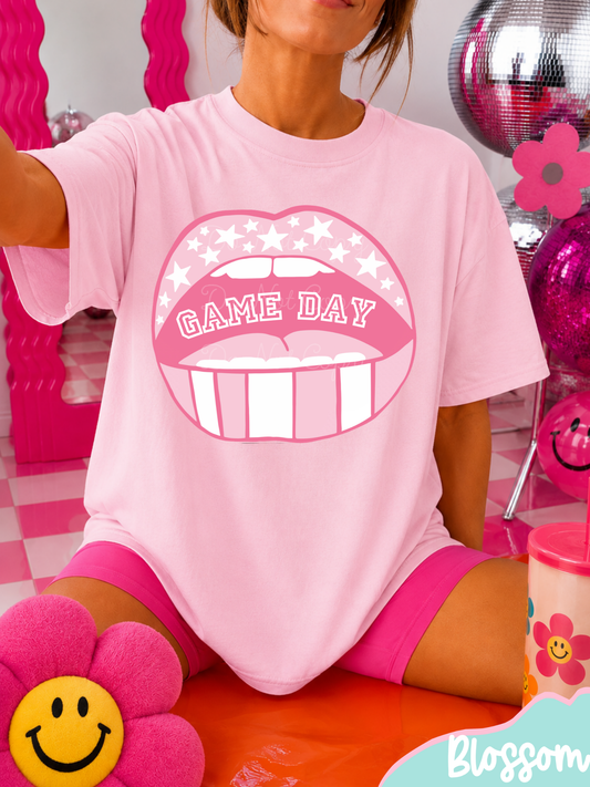 Game Day Pink Lips DTF Graphics