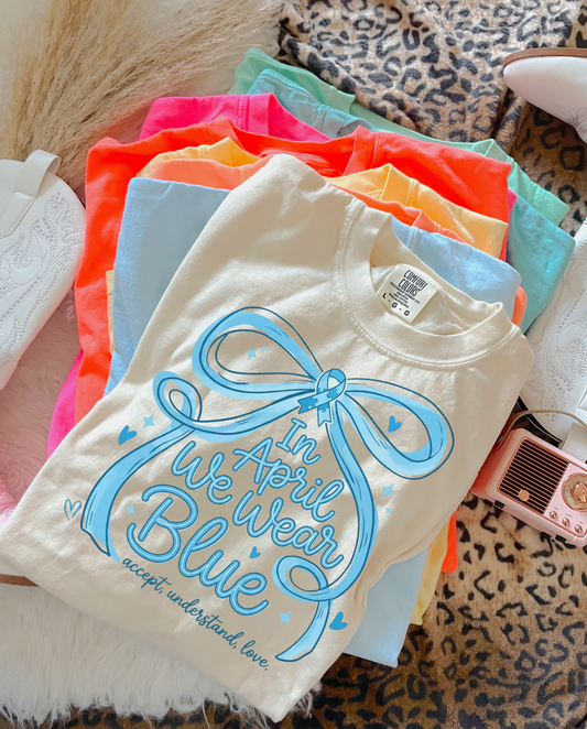 In April We Wear Blue Accept Understand Love DTF Graphics