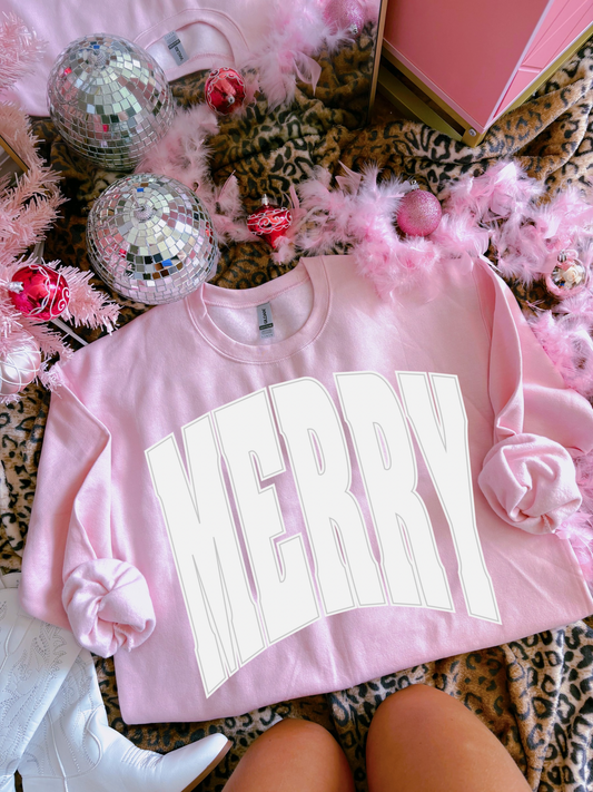 Oversized Print Merry DTF Graphics