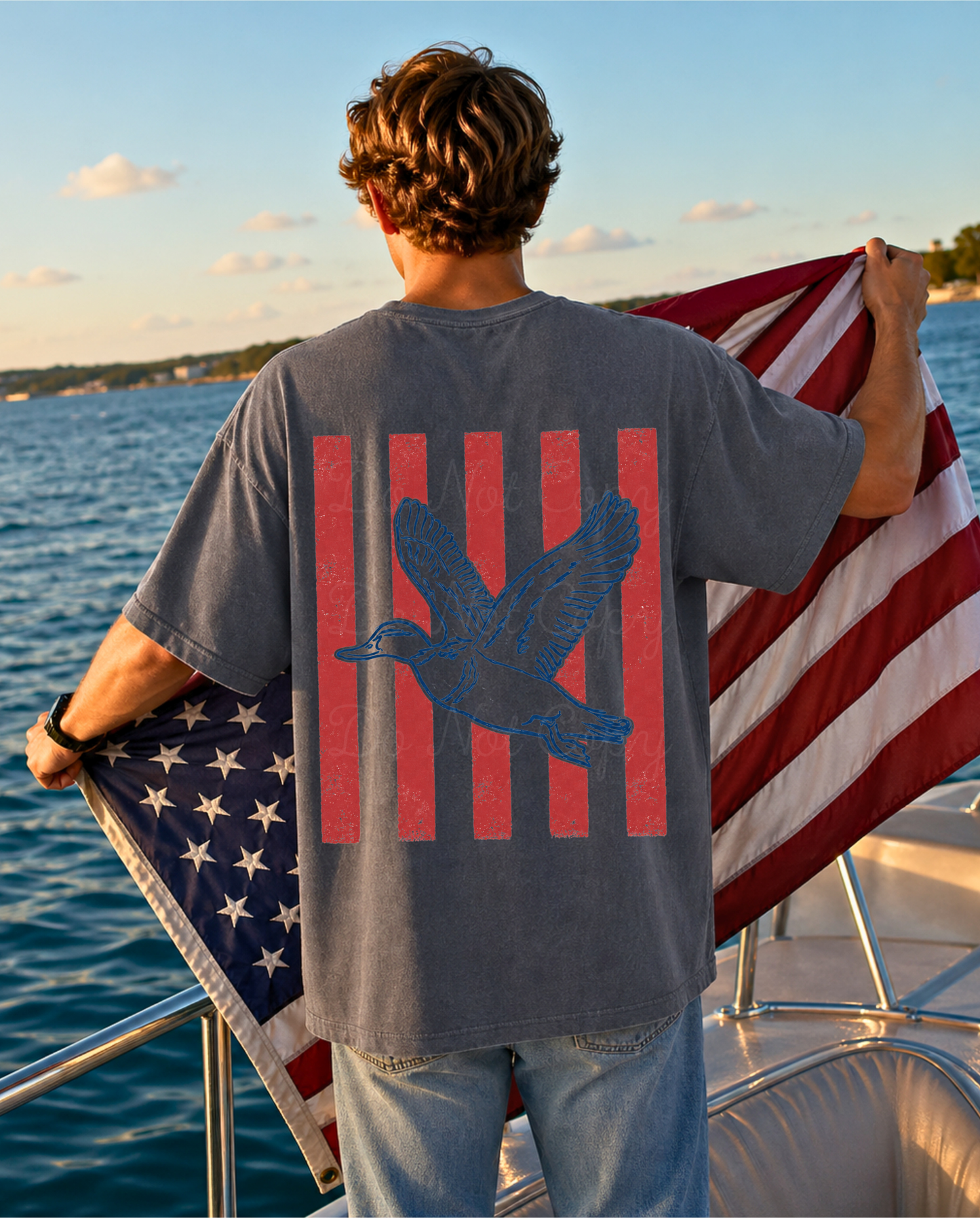 Patriotic Duck Stripes DTF Graphics (On Back)
