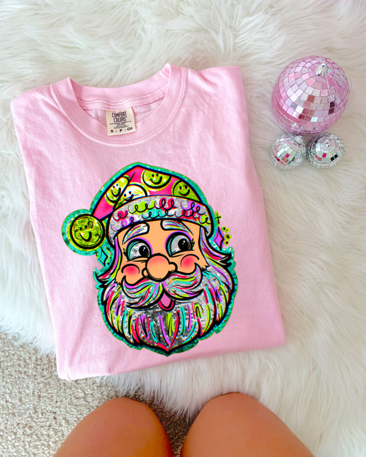 Colorful Santa DTF Graphics