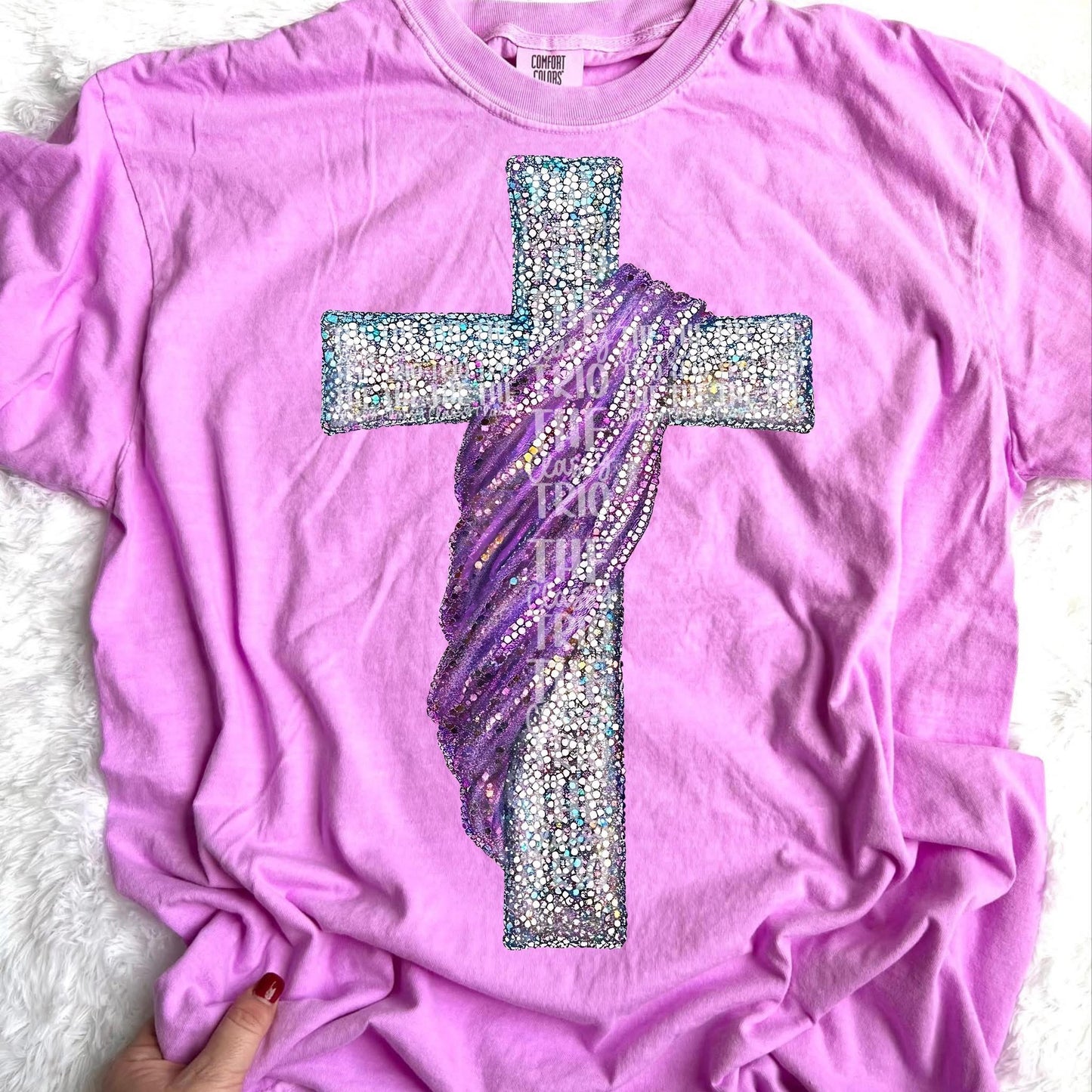 Faux Rhinestone Cross DTF Graphics