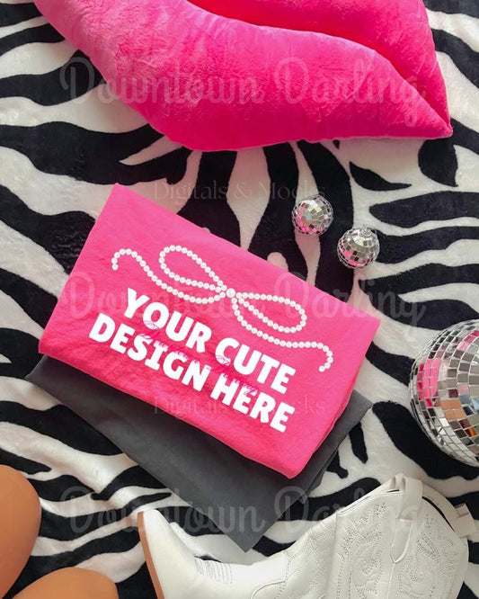 Neon Pink Comfort Color Mock-Up