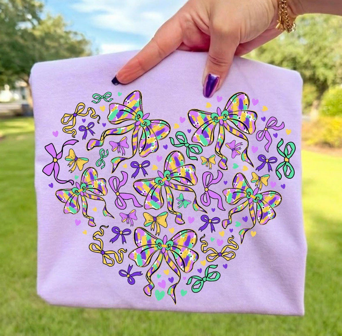 Mardi Gras Heart DTF Graphics