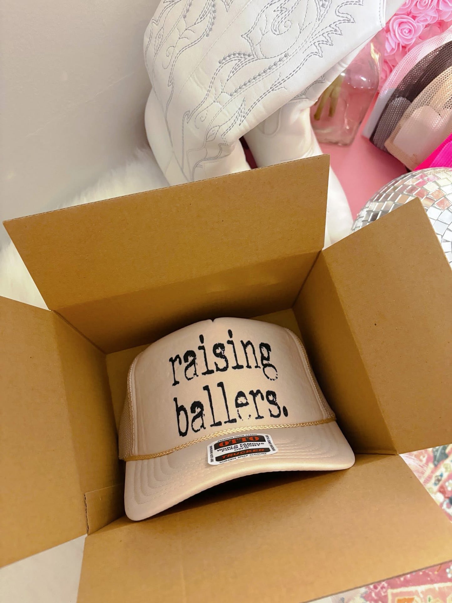 Raising Ballers DTF Tan Hat (TAT 15 BIZ DAYS)