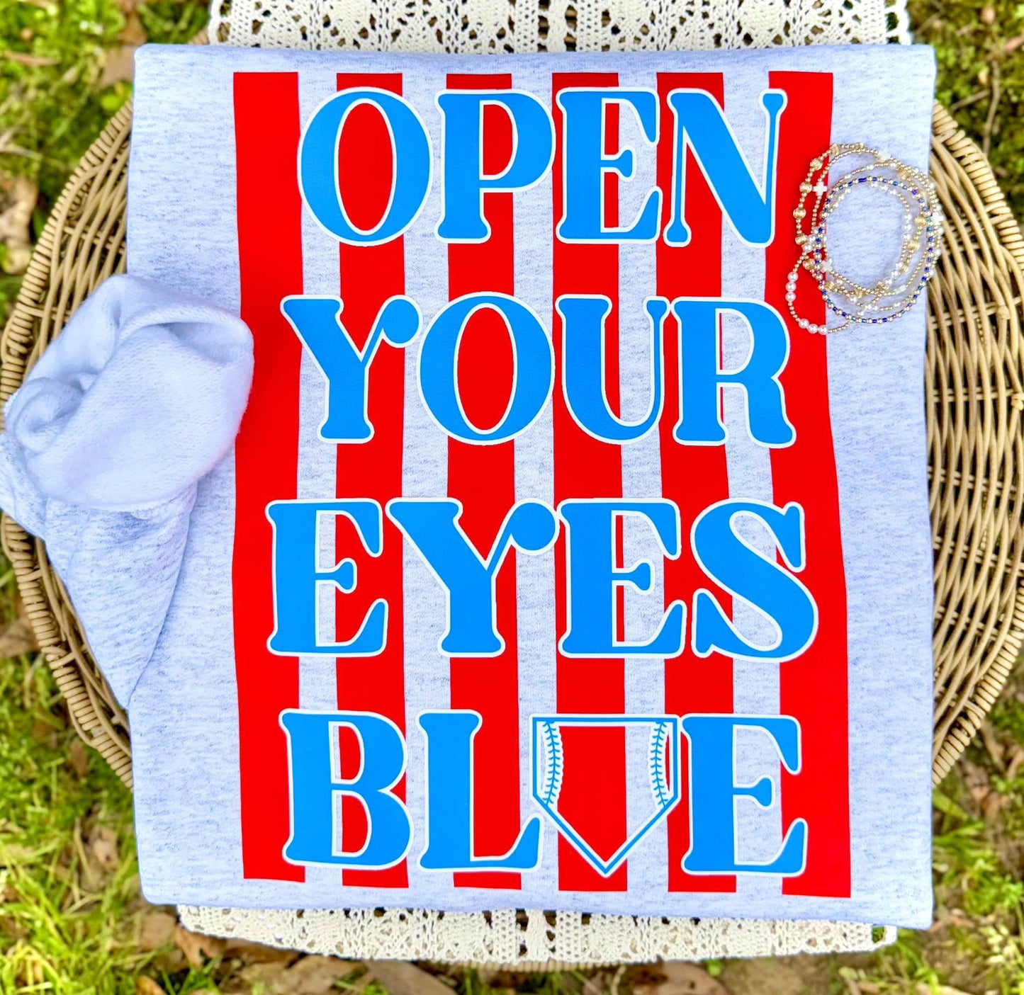 Open Your Eyes Blue DTF Graphics