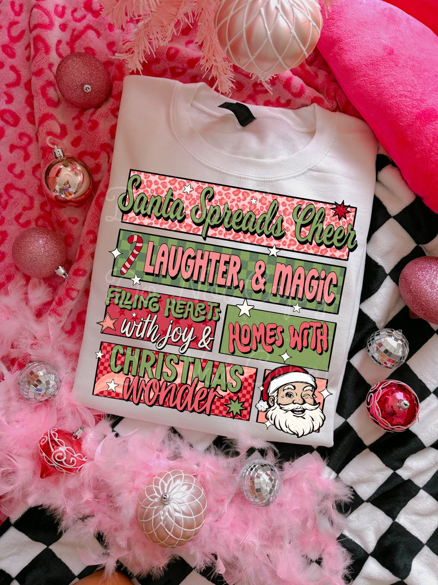 Santa Spreads Cheer DTF Graphics