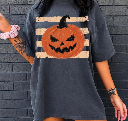 Jack-O-Lantern Stripes DTF Graphic