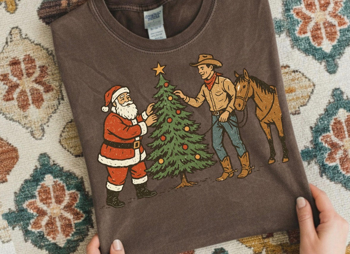 Santa & Cowboy DTF Graphics