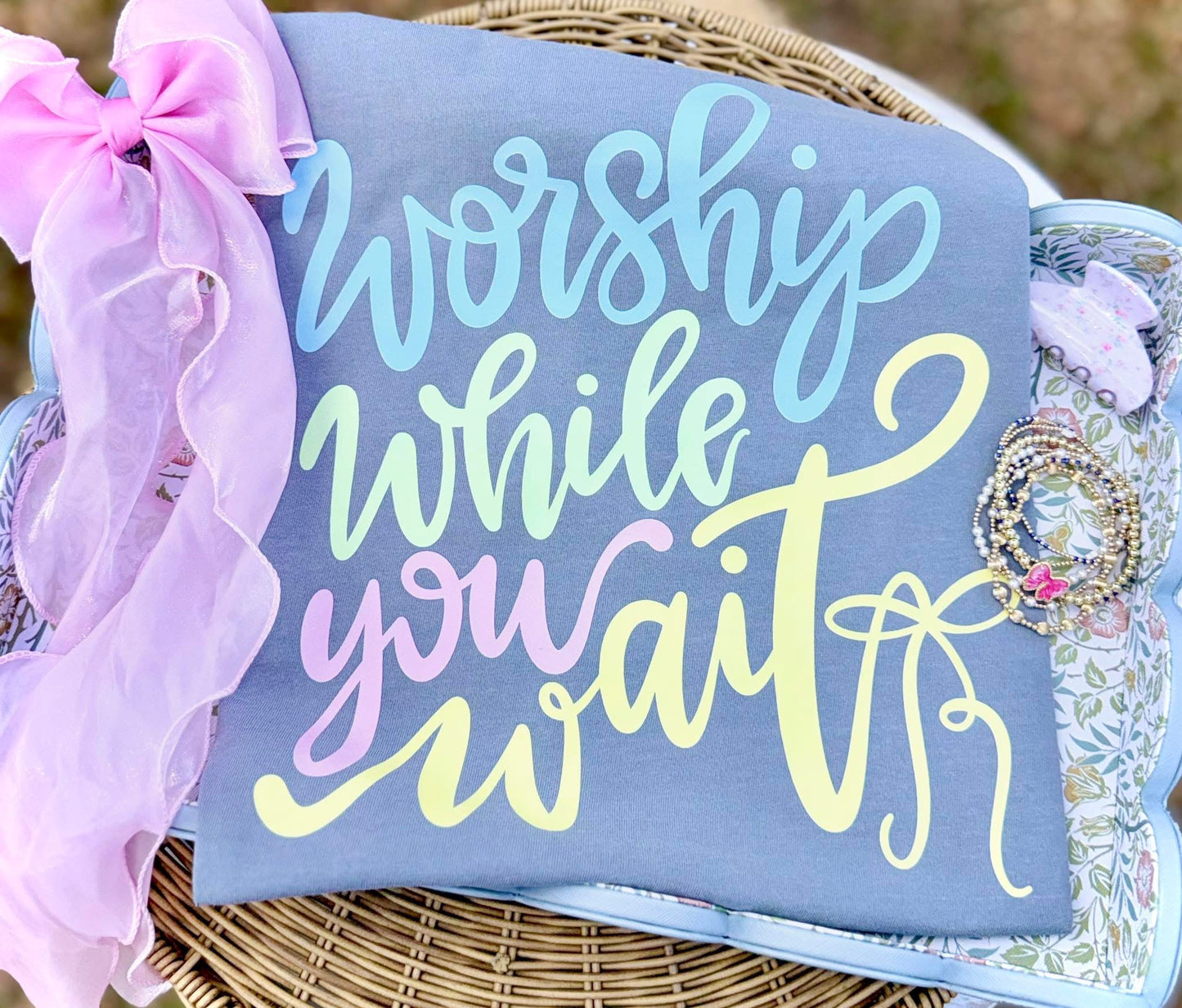 Worship While You Wait DTF Graphics