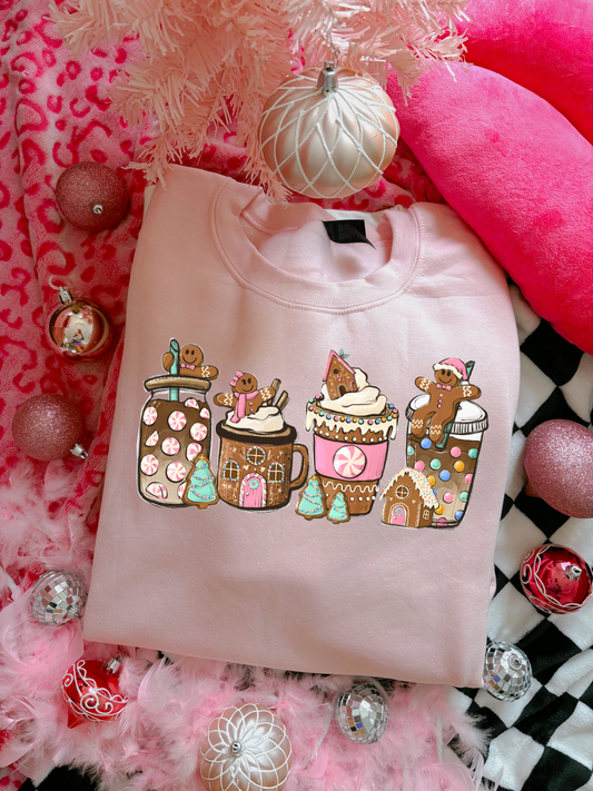 Gingerbread Man Christmas Drinks DTF Graphics