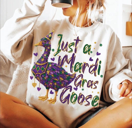 Just A Mardi Gras Goose DTF Graphics